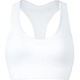 AUROLA Power Racerback Sport Bra for Women,Seamless Padded Active Workout Gym Yoga Crop Tank Top