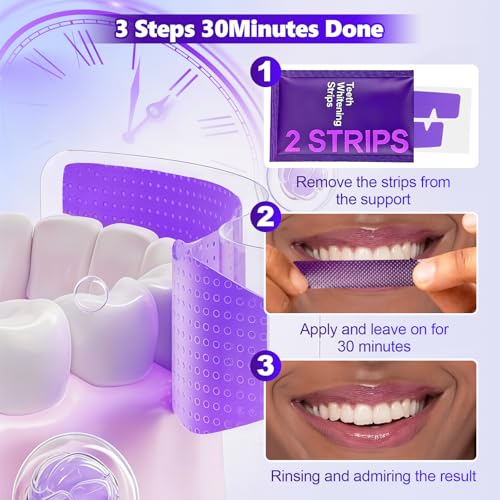14 pares Tiras blanqueadoras moradas,Tiras blanqueadoras dientes,Blanqueamiento dental rápido,Dientes blanqueador dental,Para dientes para el café vino, tabaco y otras manchas