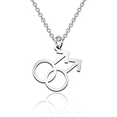 WSNANG Gay Gender Symbol Necklace LGBT Pride Stainless Steel Sign Pendant Necklace Couple Gifts