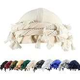 YuMENo Turban for Men Women Vintage Twist Durag Head Wraps Satin Lined Halo Turban with Tassel Waves Braids