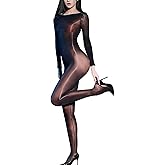 ZCGFKANYU Women's Bodystocking Shiny Body Stockings for Women Sexy Full Body Stocking Oil Shiny Body Stocking