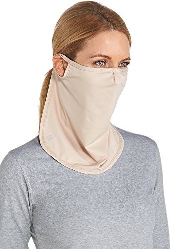 Coolibar UPF 50+ Unisex UV Face Mask - Sun Protective (Small/Medium- Beige)