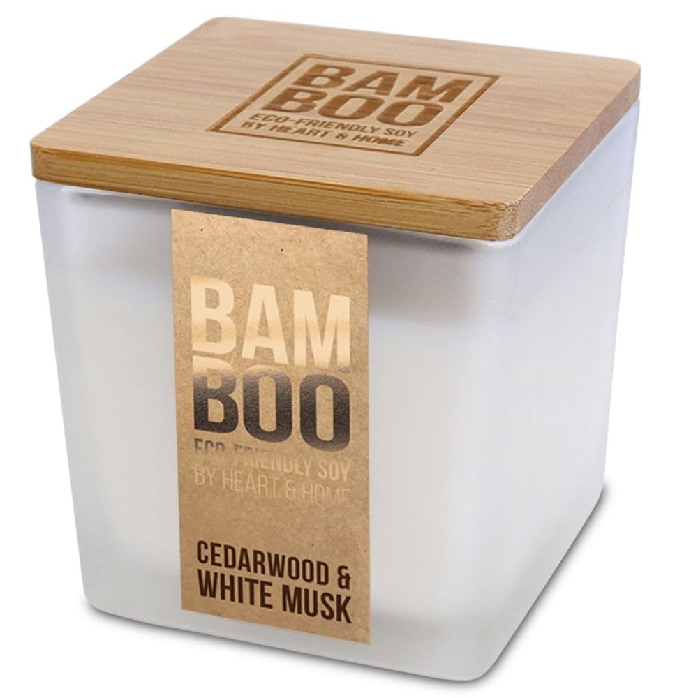 Heart & Home Bamboo Small Jar - Cedarwood & White Musk