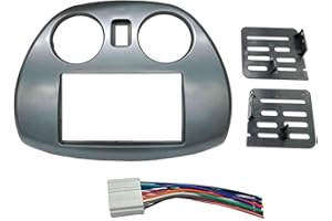 CUSTOM INSTALL PARTS Radio Stereo Double 2 Din Dash Install Kit Mount Trim Bezel w/Wiring Harness and Factory Blue LED Compatible with Mitsubishi Eclipse