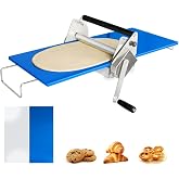 Folding Dough Sheeter Machine, Adjustable Thickness for Home &amp; Bakery Use | 12" Manual Countertop Dough Roller for Croissant, Pizza Dough, 2 Sheeter Boards Stainless Steel