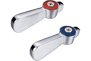 Phivan Commercial Faucet Parts Kitchen Faucet Handle Replacement Kit - 2 Pack Lever Handles 0.43" Round Stem Hole Ideal for Kitchen, Laundry, Restaurant, and Industrial Use
