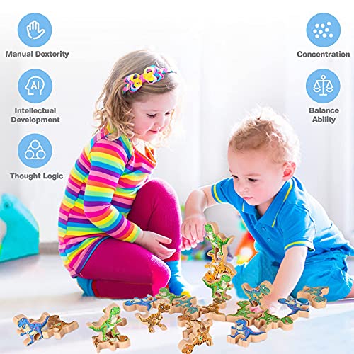 TOMYOU Dinosaur Toys for Kids 35 Year Old Boys Gifts, Stacking Toddler