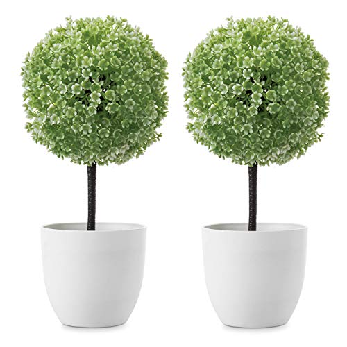MyGift Tabletop Artificial Topiary Indoor Decor, Fake Plants Faux Green