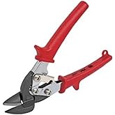 Malco AVM6 Mini Aviation Snips | Left &amp; Straight Cutting Offset Design | Compact 7-1/8" Length for Tight Spaces | 24-Gauge Capacity | 3/4" Cut Forged Steel Jaws | Red Handle