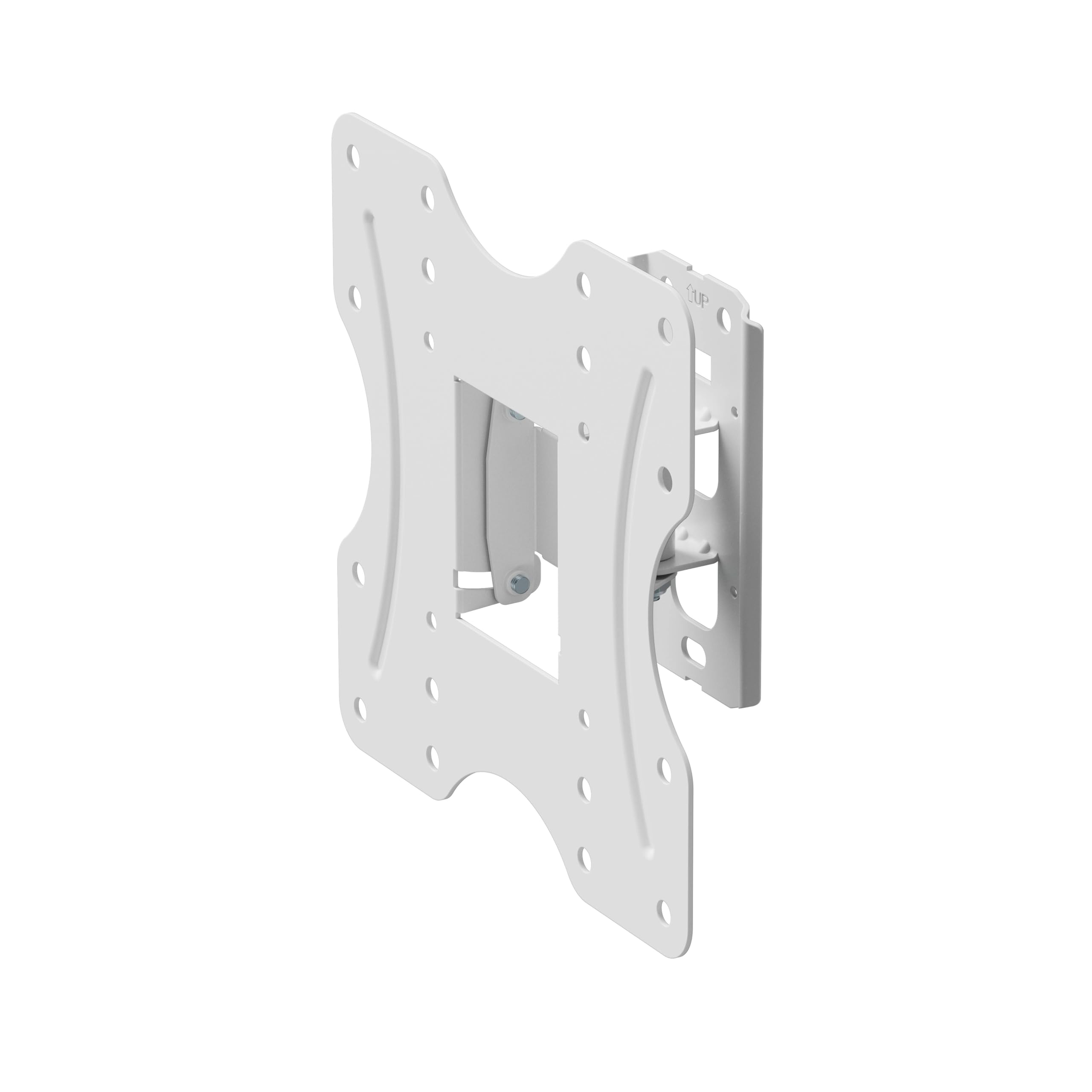 PureMounts TV Wall Mount, Swivelling Tilting Universal Bracket for 23-42 Inch Flat & Curved Heel/Monitor up to 30 kg, Max. VESA 200 x 200 mm, White