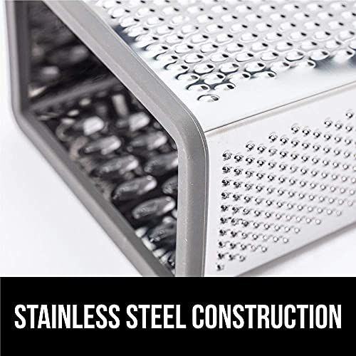 Gorilla Grip Box Grater, Stainless Steel, 4Sided Graters with