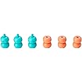 Clover Point Protectors and Stoppers for Knitting Needles Size #0-10-1/2 Aqua/Pink, 6-Piece