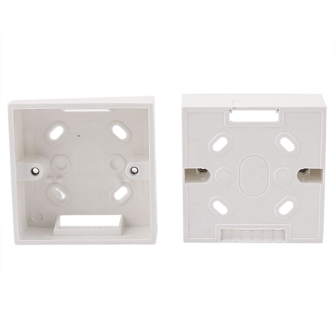 Sourcingmap U-PVC Surface Mount Electrical Outlet Boxes Back Box White L86 x W86 x H34mm 2pcs