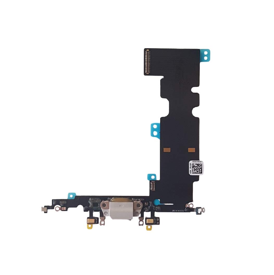 DHLK® Charging Dock connector compatible with iPhone 8 Plus - Charging Port Flex Cable, White (A1864, A1897, A1898)