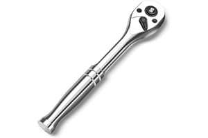 boen 3/8-Inch Drive Ratchet, 90-Tooth Quick-Release Ratchet Wrench, 4-Degree Swing, Reversible, Chrome Alloy Made, Full Polished
