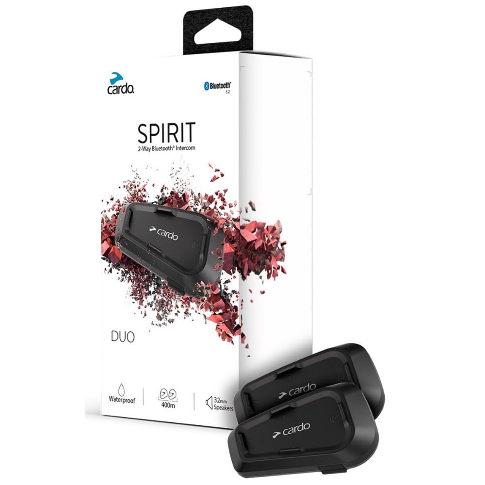 Photo 1 of Cardo Systems Spirit Motorcycle Bluetooth Communication Headset - Black, Dual Pack