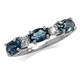 Silvershake 1.74ct. 3 Stone Genuine London Blue
