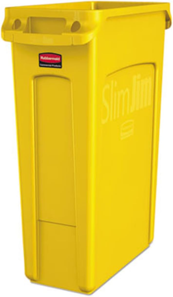 Rubbermaid Commercial Vented Slim Jim Waste Receptacle 87 L Yellow