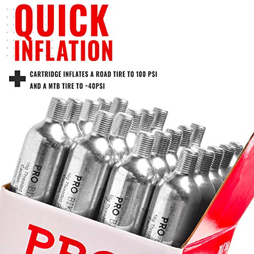 16g Threaded CO2 Cartridges for All CO2 Bike Tire Inflators with
