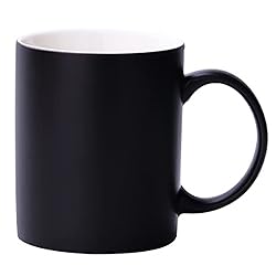 HOMEYES Black Novelty Coffee Mugs, 330 ML 11.2