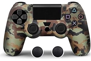 ZOMTOP Silicone Gel Controller Cover Skin Protector Compatible for Playstation 4 PS4/PS4 Slim/PS4 Pro Controller (1 x Controller Cover with 2 x FPS Pro Thumb Grip Caps) - Camouflage Brown