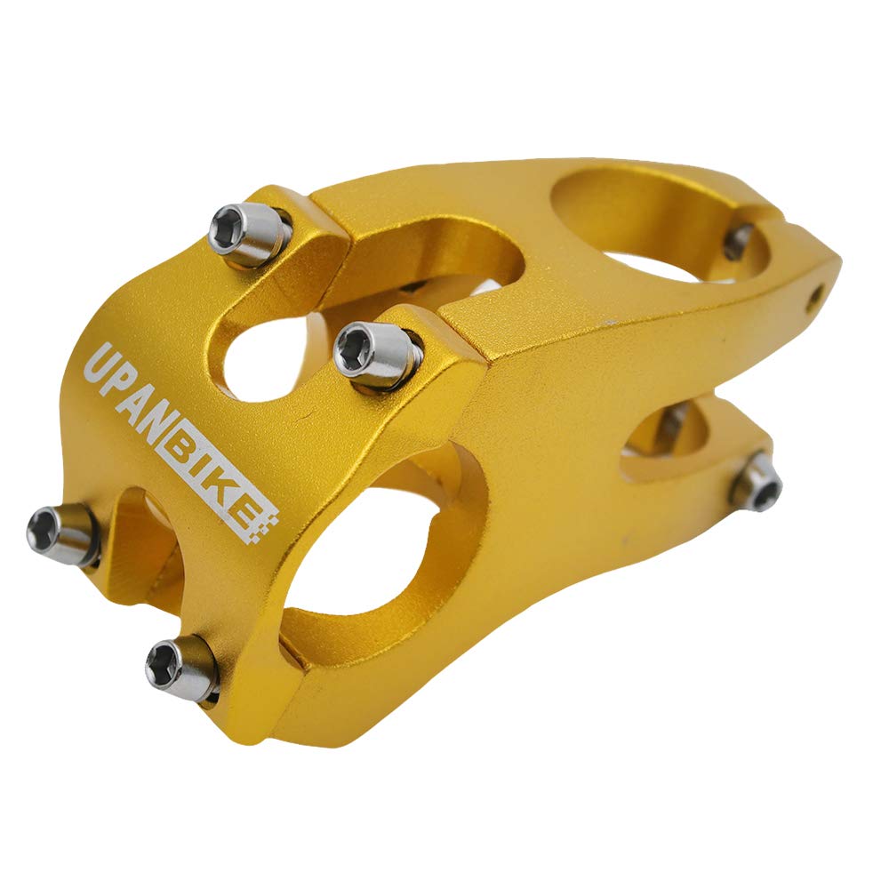 UPANBIKE 31.8mm Bike Stem Aluminum Alloy 50mm Length Bicycle Handlebar stem for Mountain Bike Road Bike Fixed Gear Bike(Gold)