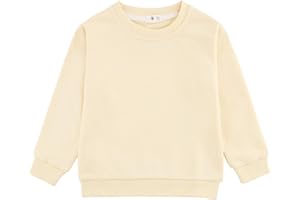 HahaNice Toddler Crewneck Sweatshirts Solid Pullover Tops for Girls or Boys
