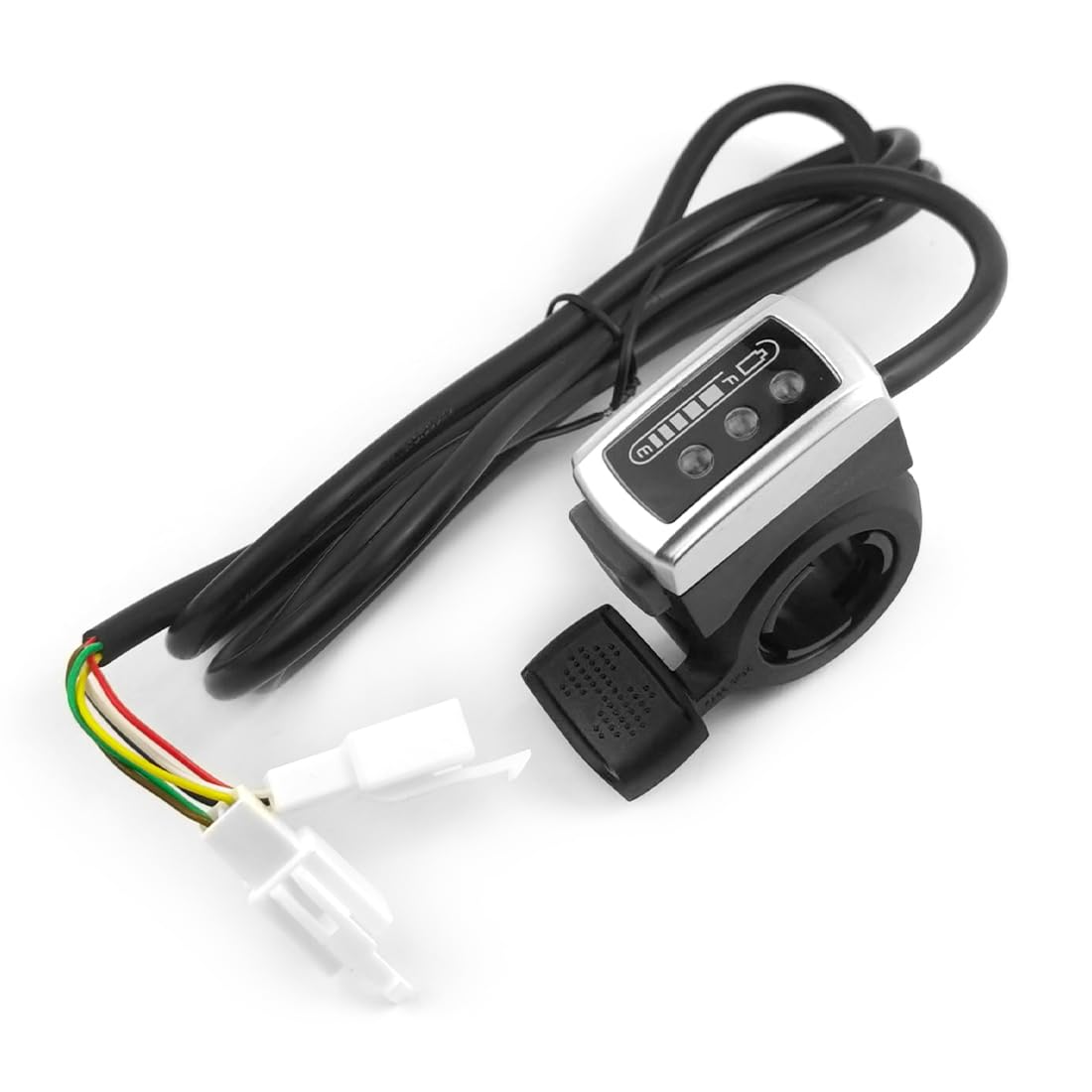 L-faster 24V/36V/48V Bike Thumb Accelerator Wuxing Finger Speed Accelerator with Indicator for Mountain Bike E-Scooter (48V)