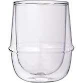 KINTO 23107 KRONOS Double Wall Coffee Cup, 8.5 fl oz (250 ml), Heat Resistant Glass, Microwave and Dishwasher Safe, Gift, Present
