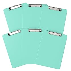 Macroclo Bulk Plastic Clipboards 6 Pack, Teal Clip