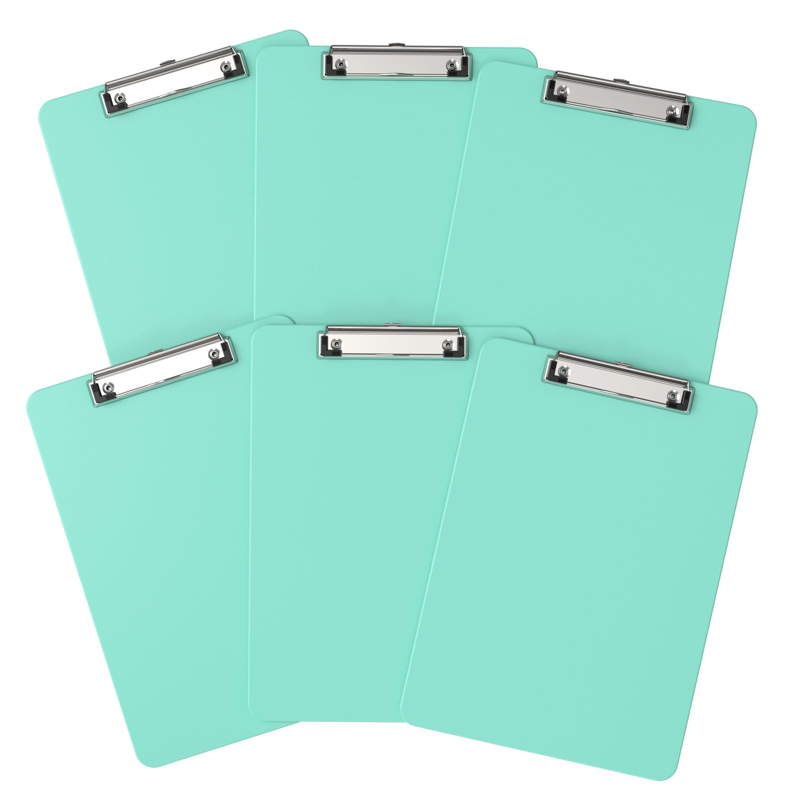 Macroclo Bulk Plastic Clipboards 6 Pack, Teal Clip