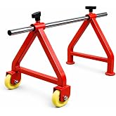 EIP Wire Spool Caddy with Wheels, Wire Spool Rack, Portable Cable Caddy for Up to 28" Spools, 250 lb Capacity, Heavy-Duty Steel Wire Reel Dispenser with Adjustable 5.5" to 22" Loading Width