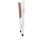 Conair Double Ceramic Hair Straightener Flat Iron with 1 Inch Floating Plates 5 Heat Settings up to 410°F Professional Stylin