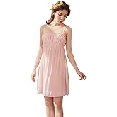 Flwydran Womens Sleepwear Nightgown,Spaghetti Strap Nightdress Cotton Sleeveless Victorian Nightshirt