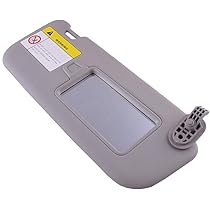 Left Side Sun Visor With Mirror For Hyundai Veloster 2012-2015 - Gray Driver Side Replacement 85210-2V130-TX