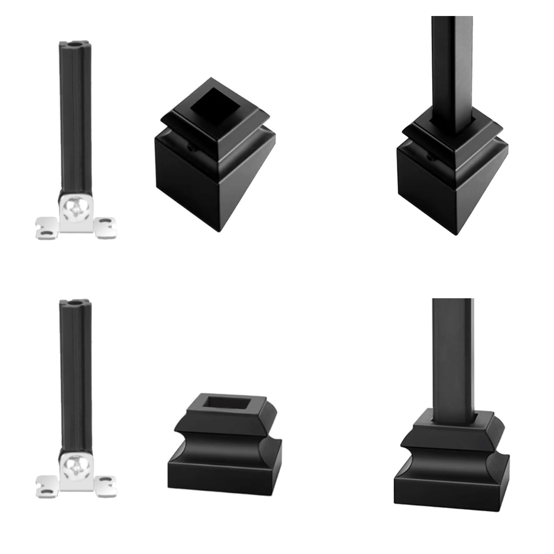 View 1 of Sidasu Adjustable Angle Connectors with Shoes for 1/2'' Square Balusters,Baluster Swivel Connectors with Screws (50 Connectors & 25 Flat Shoes & 25 Slant Shoes)