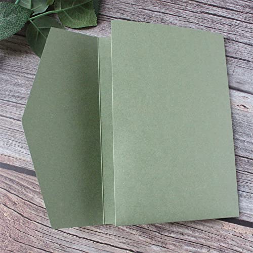 MillaSaw - Olive Green Wedding Invitation Box for Wedding, Engagement, Graduation, Anniversary, 25 Pieces (Olive Green)