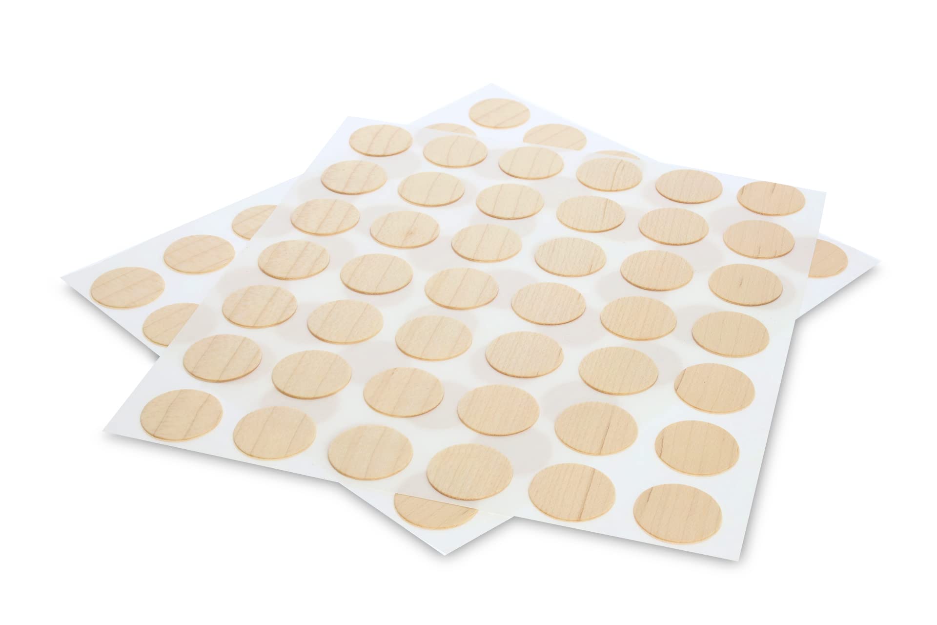 WoodPress® Peel & Stick, Real Maple Wood, Screw Hole Cover Caps – 70 x 18mm Pieces – Can be Varnished or Finished as Desired
