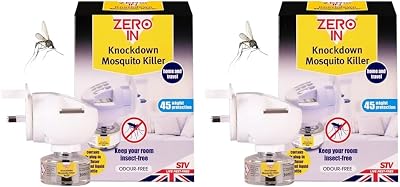Zero In ZER740 Knockdown Plug-In Mosquito Killer 2 Pack White 360h