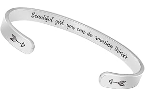 Btysun Bracelets for Women Mothers Day Bracelet Gifts from Daughter Inspirational Gifts for Women Graduation Gifts for Her Motivational Birthday Cuff Bangle Friendship Personalized Mantra Jewelry…