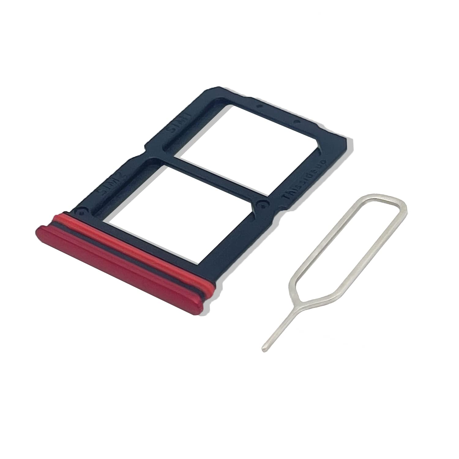 Eonpam Original DUAL SIM Card Slot Tray Holder Replacement for (Oneplus 7) Incl SIM Pin (Red)