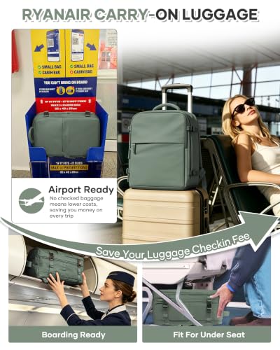 SZSYCN Ryanair 40 x 30 x 20 cm Airplane Backpack with Pump 40 x 20 x 25 cm Ryanair Vacuum Travel Bag 40 x 30 x 20 cm Airplane Hand Luggage Work Bag for Laptop, b70-green