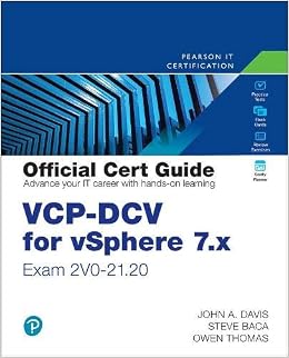 Vcp Dcv For Vsphere 7 X Exam 2v0 21 20 Official Cert Guide Vmware Press Certification 9780135898192 Puter Science Books 