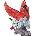 Enesco Jim Shore Heartwood Creek Caring Cardinal Forget Me Not Figurine- Stone Resin Hand Painted Crafted Collectible Decorative Bird Figurines Home Decor Cardinals Memorial Statue, 4.8 Inch