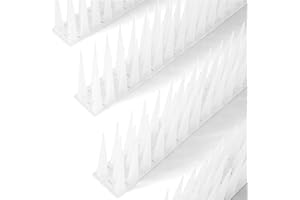 OFFO Bird Spikes Pigeon Outdoor Spikes for Cat Keep Birds Raccoon Woodpecker Away Covers 8 Feet(2.44m), Frosted White