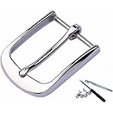DJCAIZYY Belt Buckle Stainless Steel Heavy Duty Single Prong 1.5"(40mm) Replacement Buckle Silver