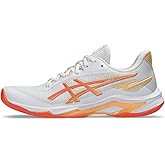 ASICS Women's Netburner Ballistic FlyteFoam 4 Volleyball Shoes, 8.5, White/Vivid Coral