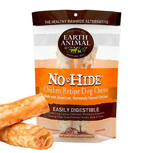 EARTH ANIMAL No Hide Medium Chicken Flavored Natural Rawhide Free Dog