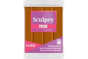 Sculpey Premo™ Polymer Oven-Bake Clay, Raw Sienna Brown, Non Toxic, 2 oz. bar, Great for Jewelry Making, Holiday, DIY, Mixed Media and More. Premium Clay Perfect for clayers and Artists.