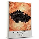 Czech Republic country Map Poster, Czech Republic